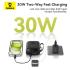 Baseus QPow2 10000mAh Digital Display Fast Charge Power Bank 30W With Built-in Dual Type-C Cable - Black
